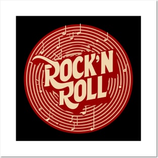 Rock n Roll round logo Posters and Art